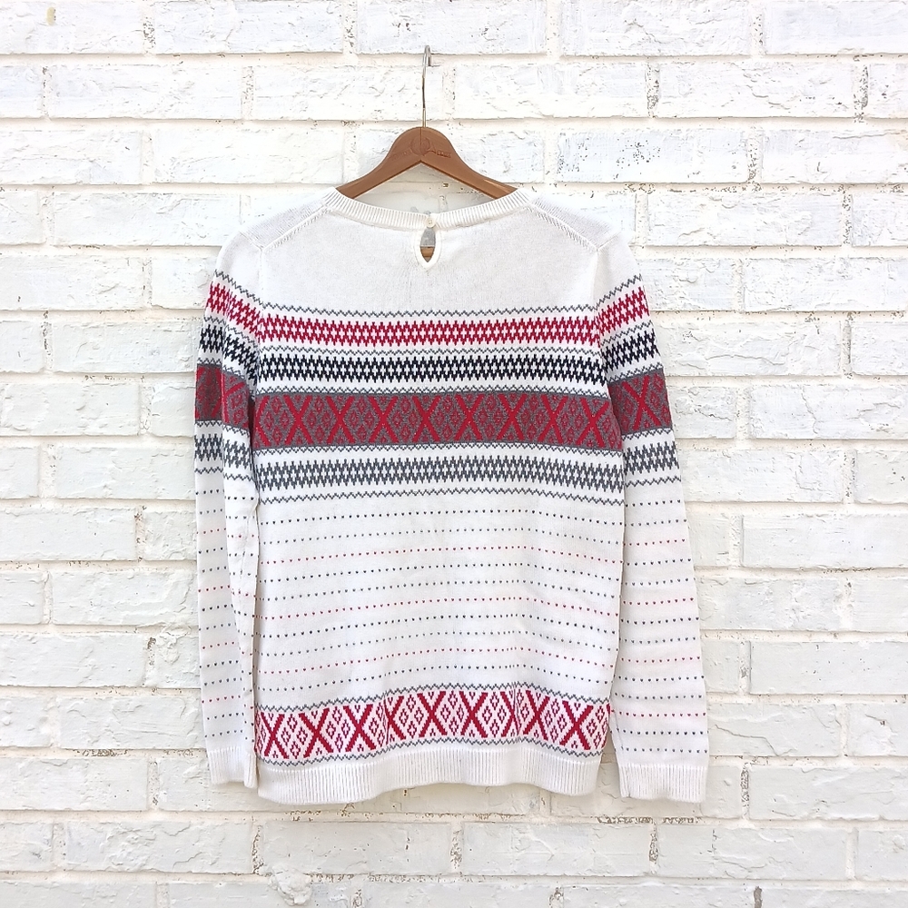 Talbots Cashmere Blend Fair Isle Nordic Sweater - Picture 6 of 6